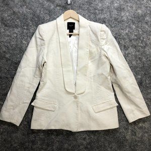 $695 Smythe Blazer Jacket xs 2 0 white Cream Linen Blend Kate Middleton